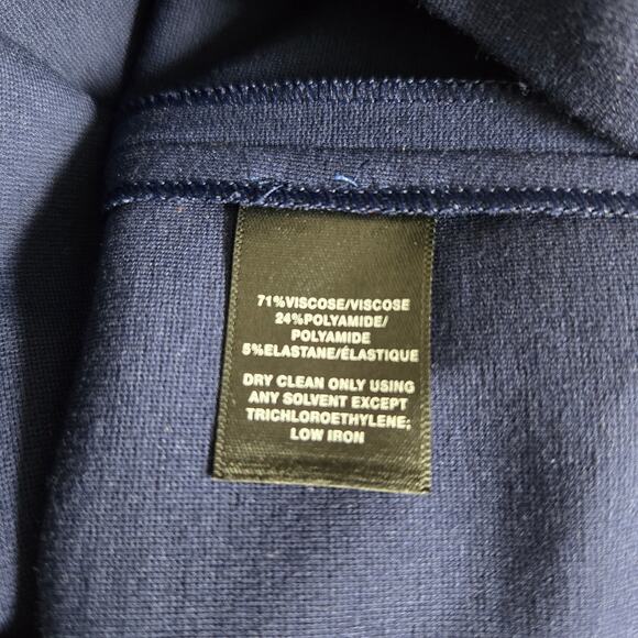 Lafayette 148 Navy Peplum Sheath Dress Short Sleeves Ponte Career Women 6 - Picture 11 of 11